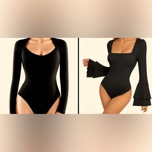 BUNDLE NWOT 2 Pack Mangopop Black Long Sleeve Bodysuits